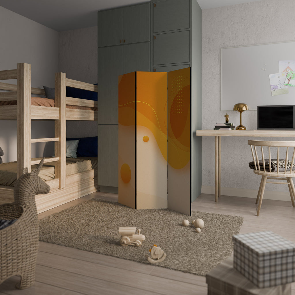 ORANGE ARRANGEMENT Dekorativ rumsavdelare med 3 paneler