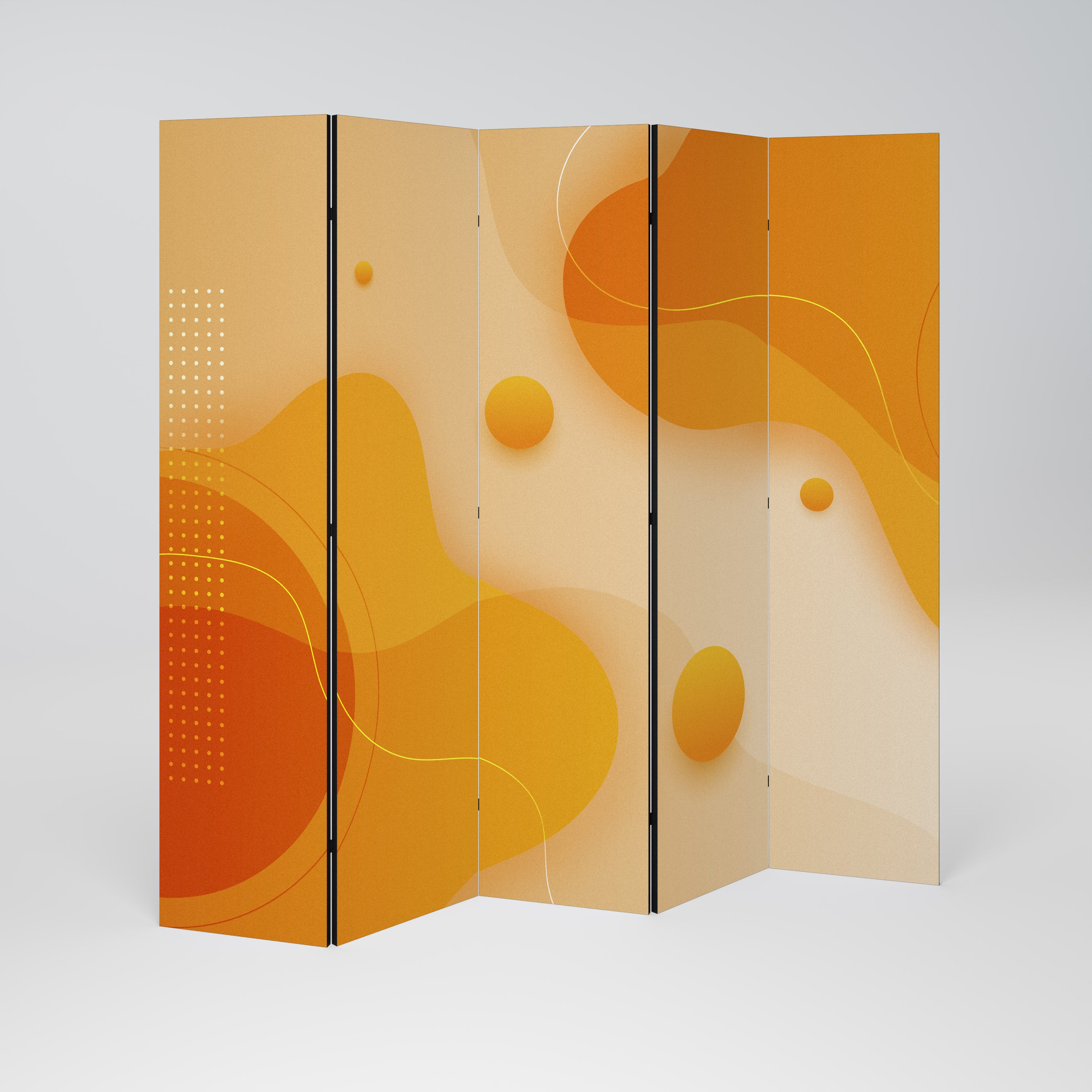 ORANGE ARRANGEMENT Dekorativ rumsavdelare – 5 paneler