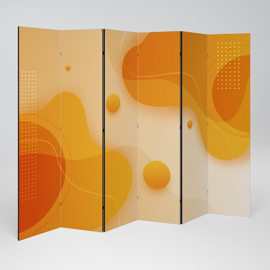 ORANGE ARRANGEMENT Decorative 6-Panel Room Divider