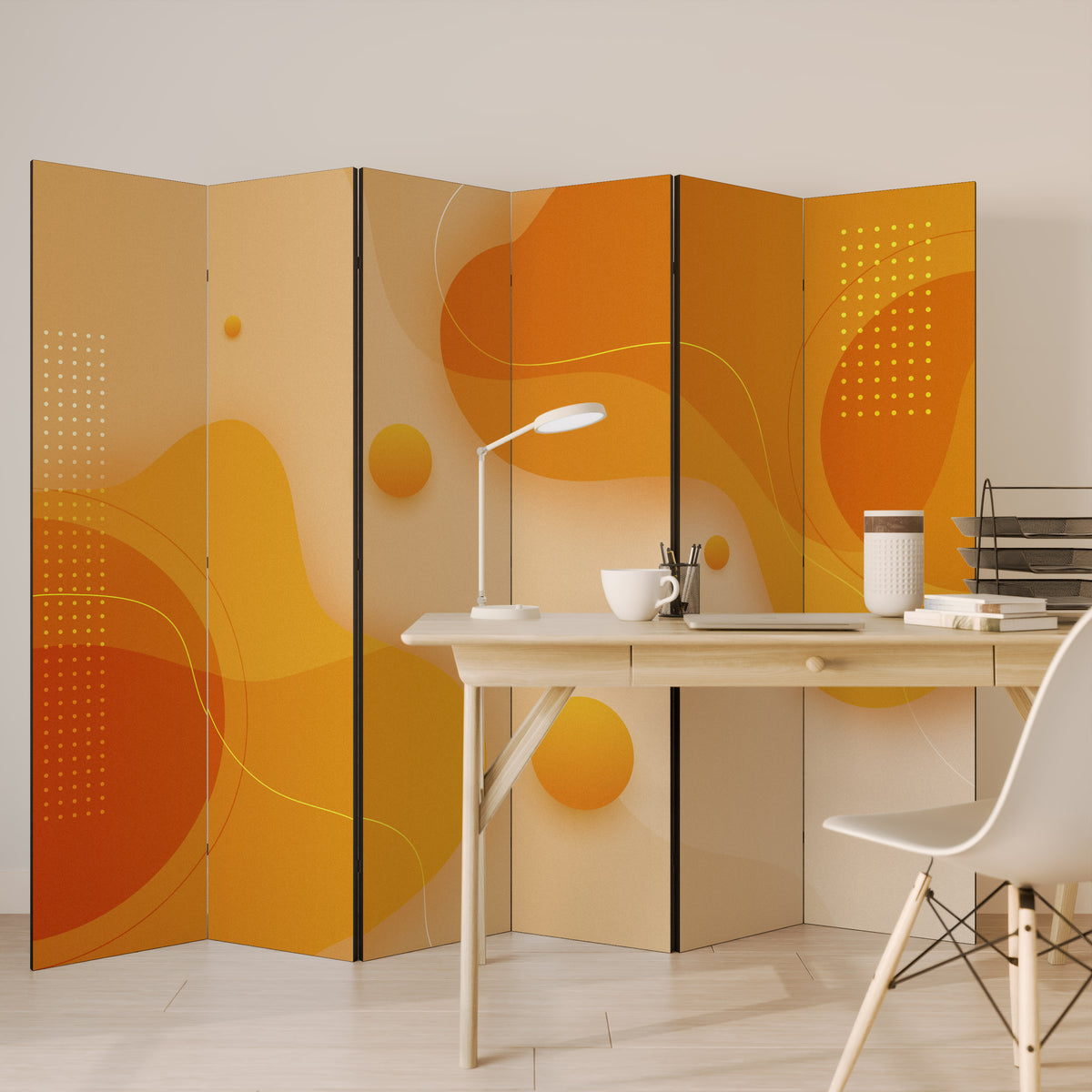 ORANGE ARRANGEMENT Rumsavdelare 6 paneler