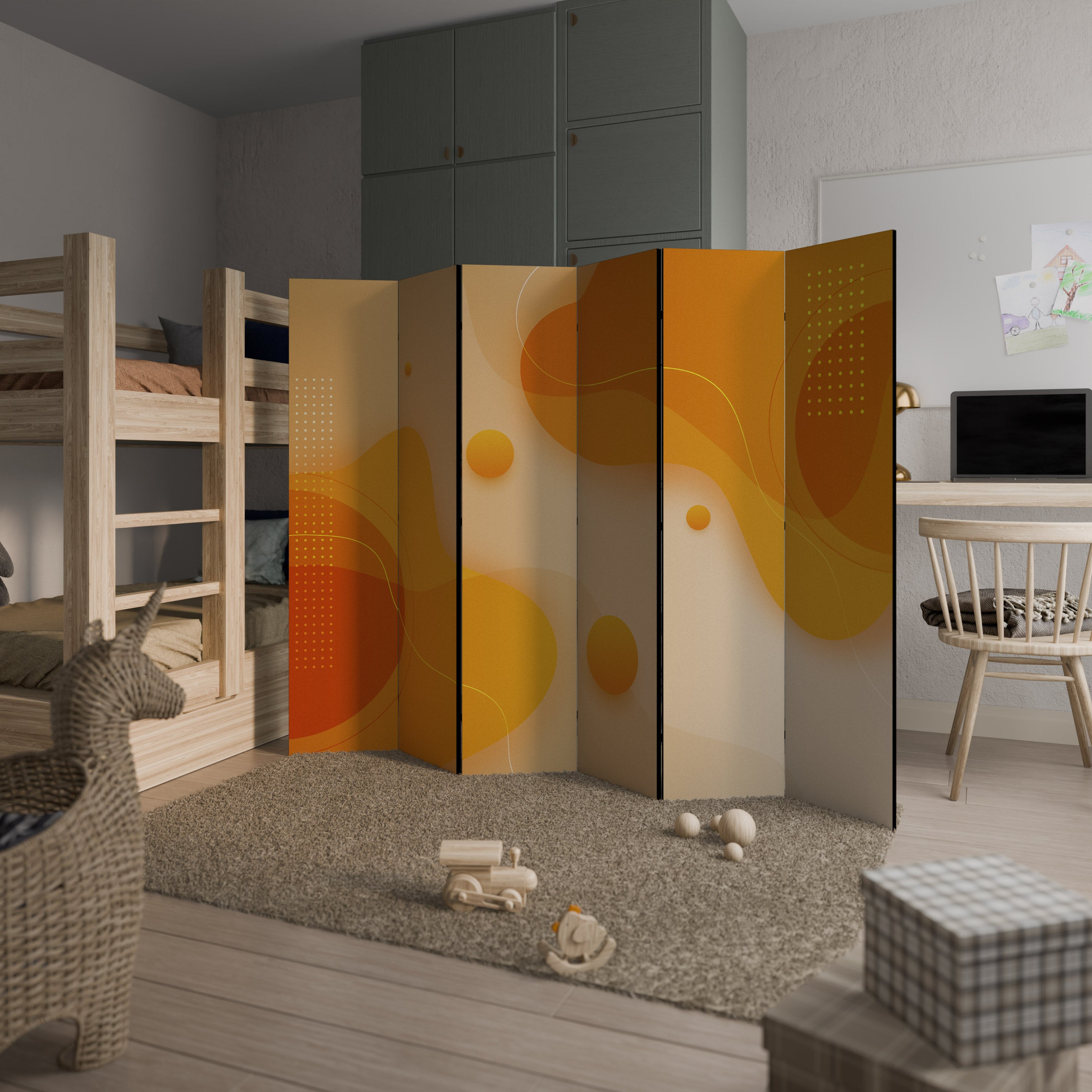 ORANGE ARRANGEMENT Rumsavdelare 6 paneler