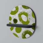 GRÖN RHAPSODY Oval konsthylla i svart finish