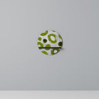 GREEN RHAPSODY Round Art Shelf In Black Finish