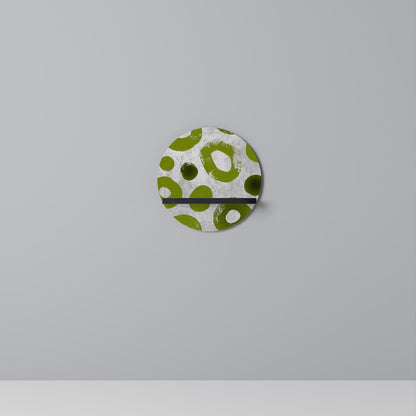 GREEN RHAPSODY Round Art Shelf In Black Finish