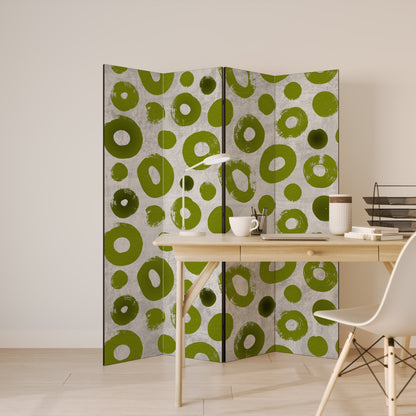 Dekorativ rumsavdelare med 4 paneler GREEN RHAPSODY
