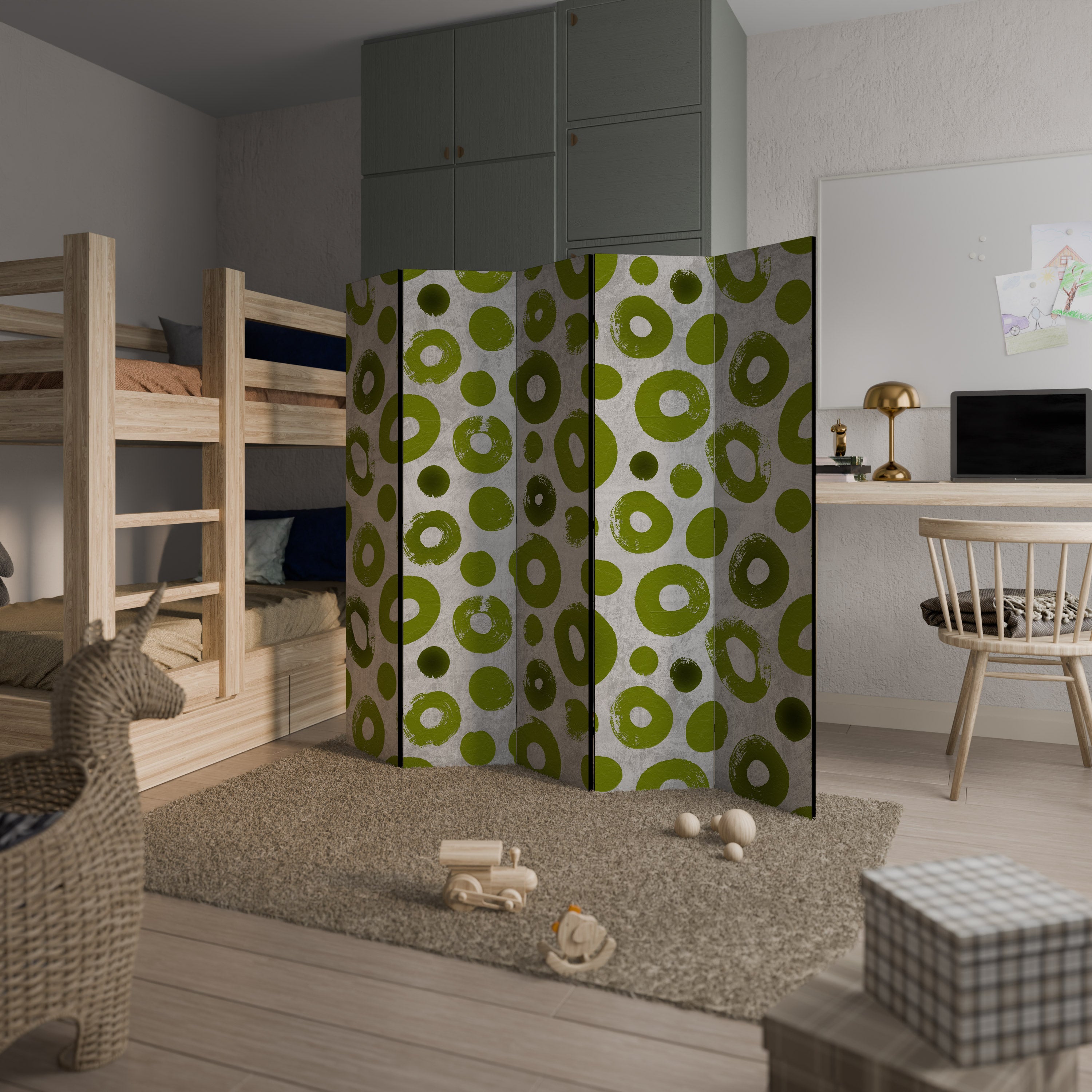 GREEN RHAPSODY Dekorativ rumsavdelare – 5 paneler