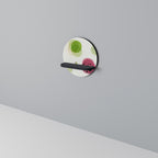 COLORFUL COSMOS Round Art Shelf In Black Finish