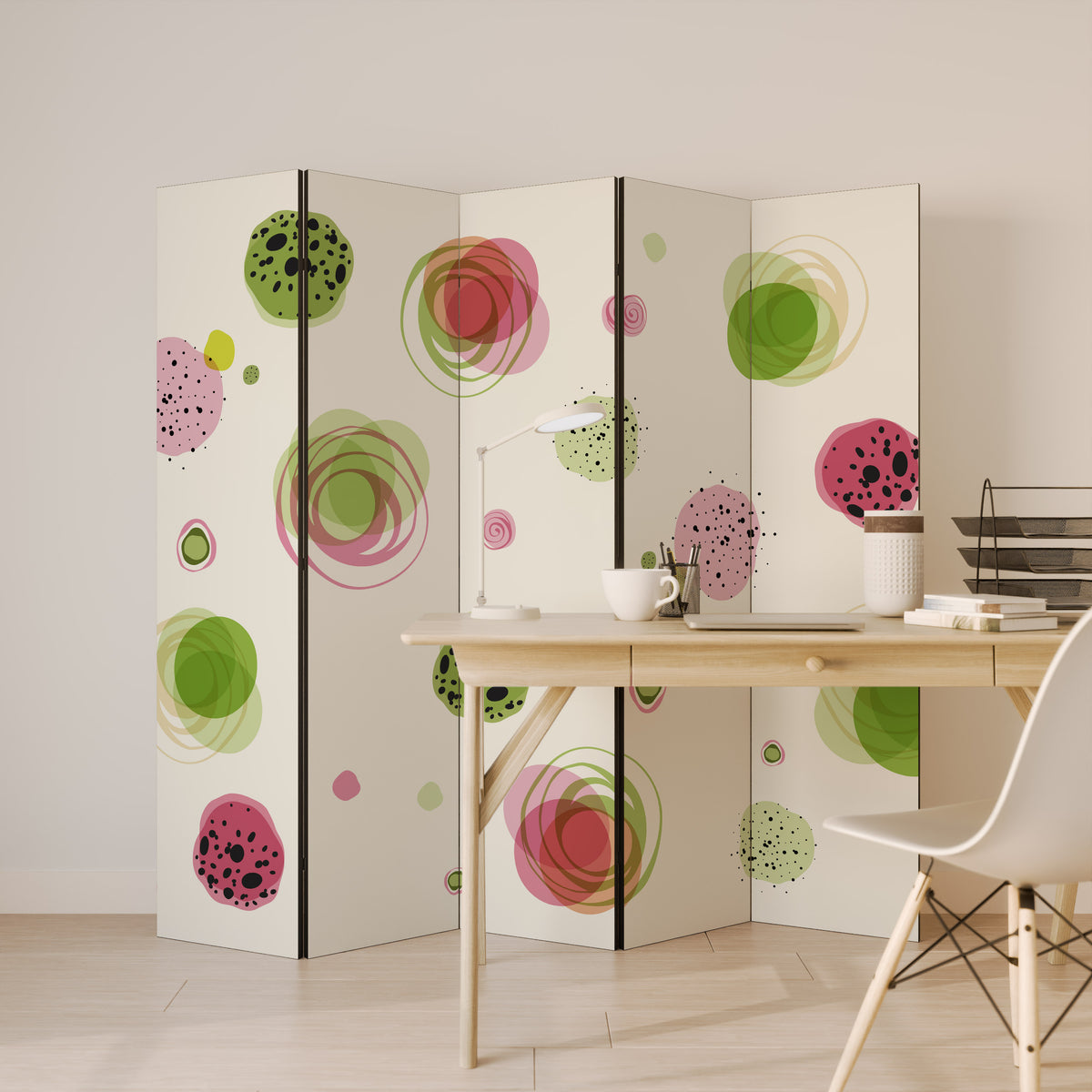 COLORFUL COSMOS Dekorativ rumsavdelare – 5 paneler