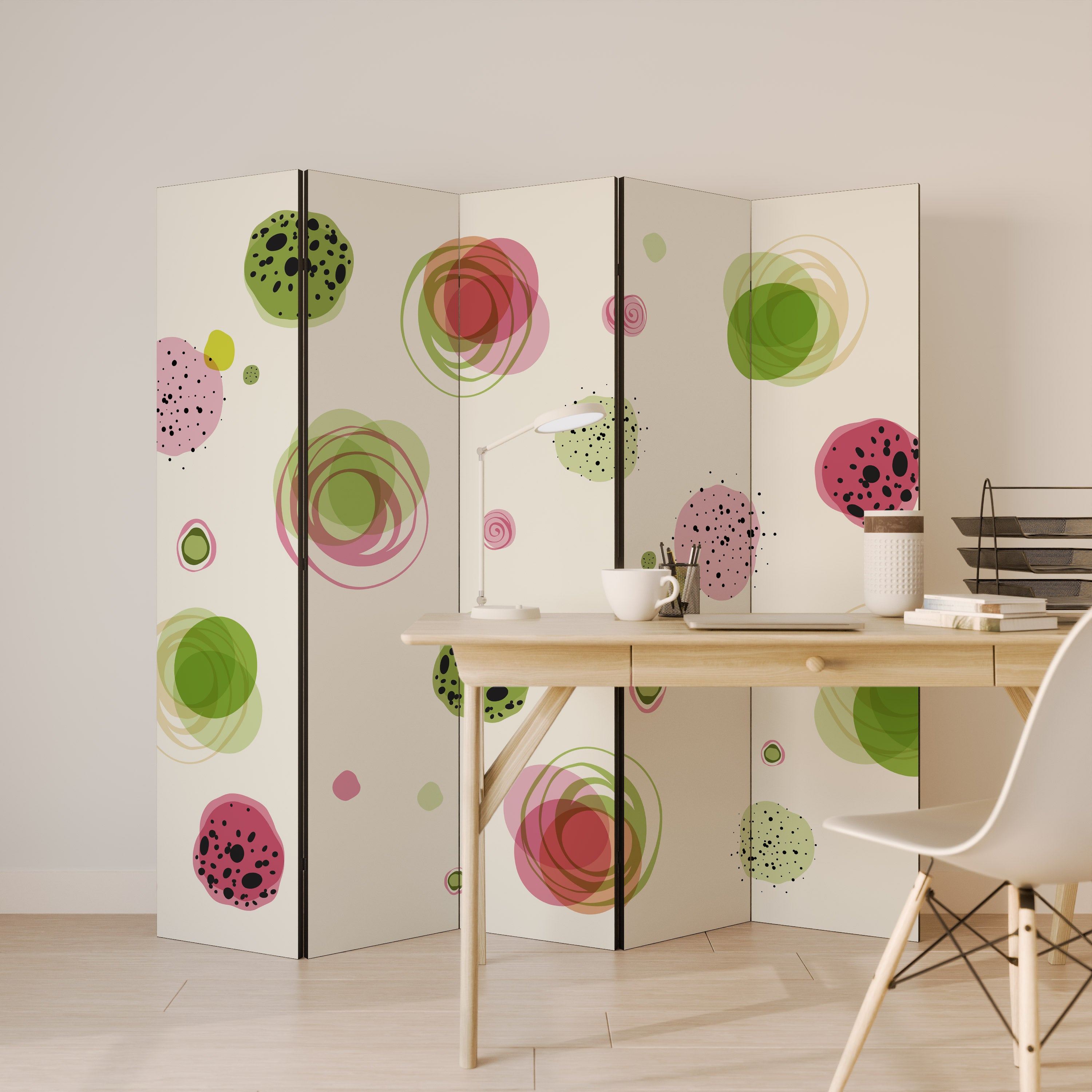 COLORFUL COSMOS Dekorativ rumsavdelare – 5 paneler