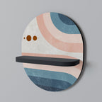 TVÅ HALVOR Oval konsthylla i svart finish