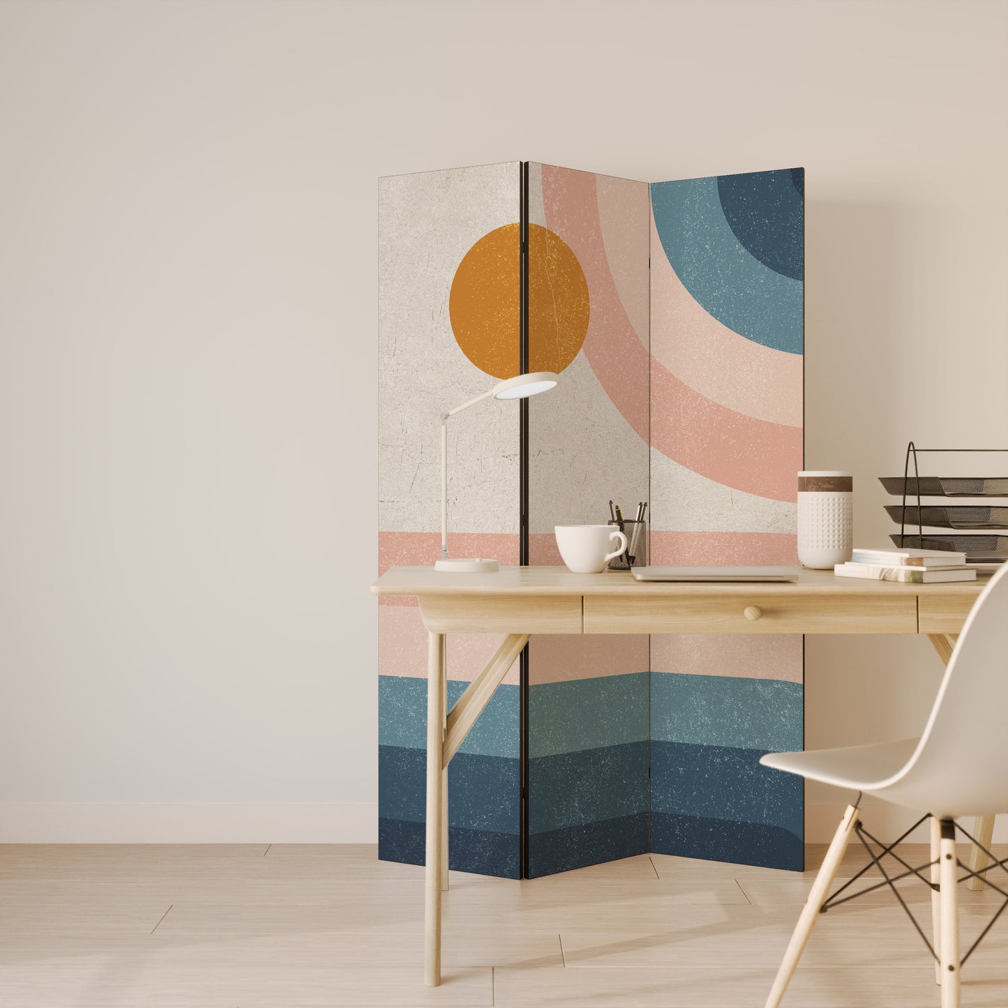 TWO HALVES Decorative 3-Panel Room Divider