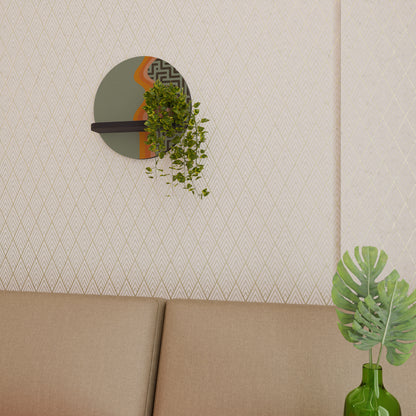 SIMPLE SOLUTIONS Round Art Shelf In Black Finish