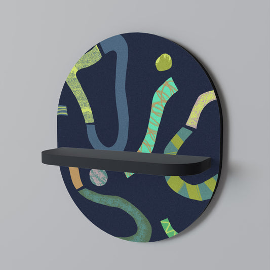 KONTRAST DANS Oval konsthylla i svart finish