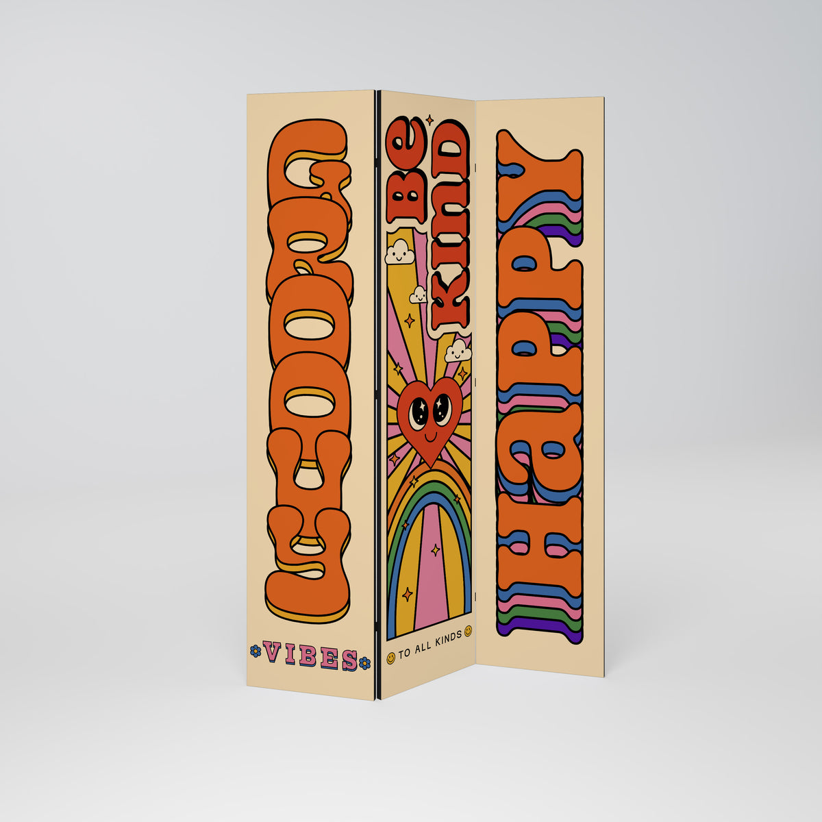 GROOVY POSTERS Dekorativ rumsavdelare – 3 paneler