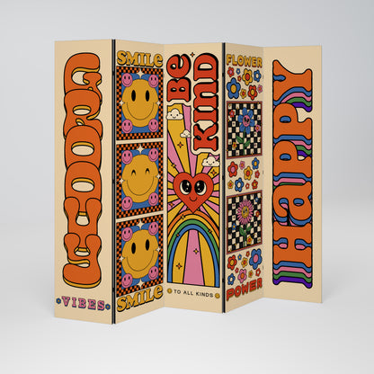 GROOVY POSTERS Dekorativ rumsavdelare – 5 paneler