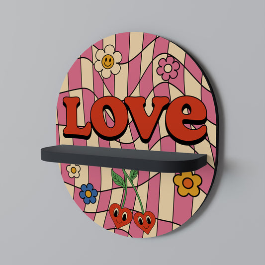 ROCKING LOVE Oval konsthylla i svart finish