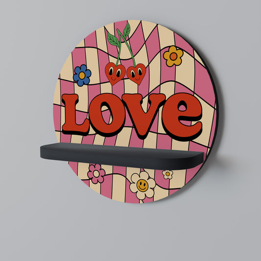 ROCKING LOVE Rund konsthylla i svart finish