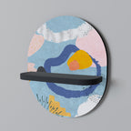 DREAMY SWIRLS Oval konsthylla i svart finish