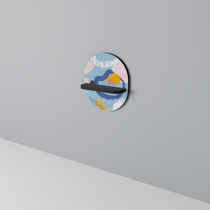 DREAMY SWIRLS Oval konsthylla i svart finish