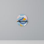 DREAMY SWIRLS Oval konsthylla i svart finish