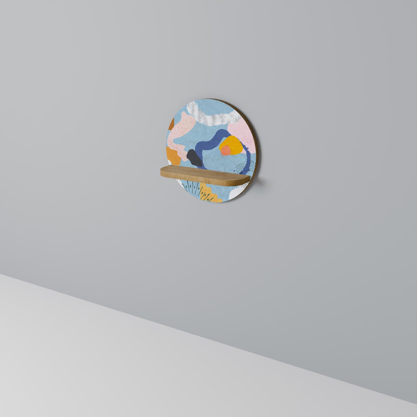 DREAMY SWIRLS Rund Konsthylla I Ekeffekt