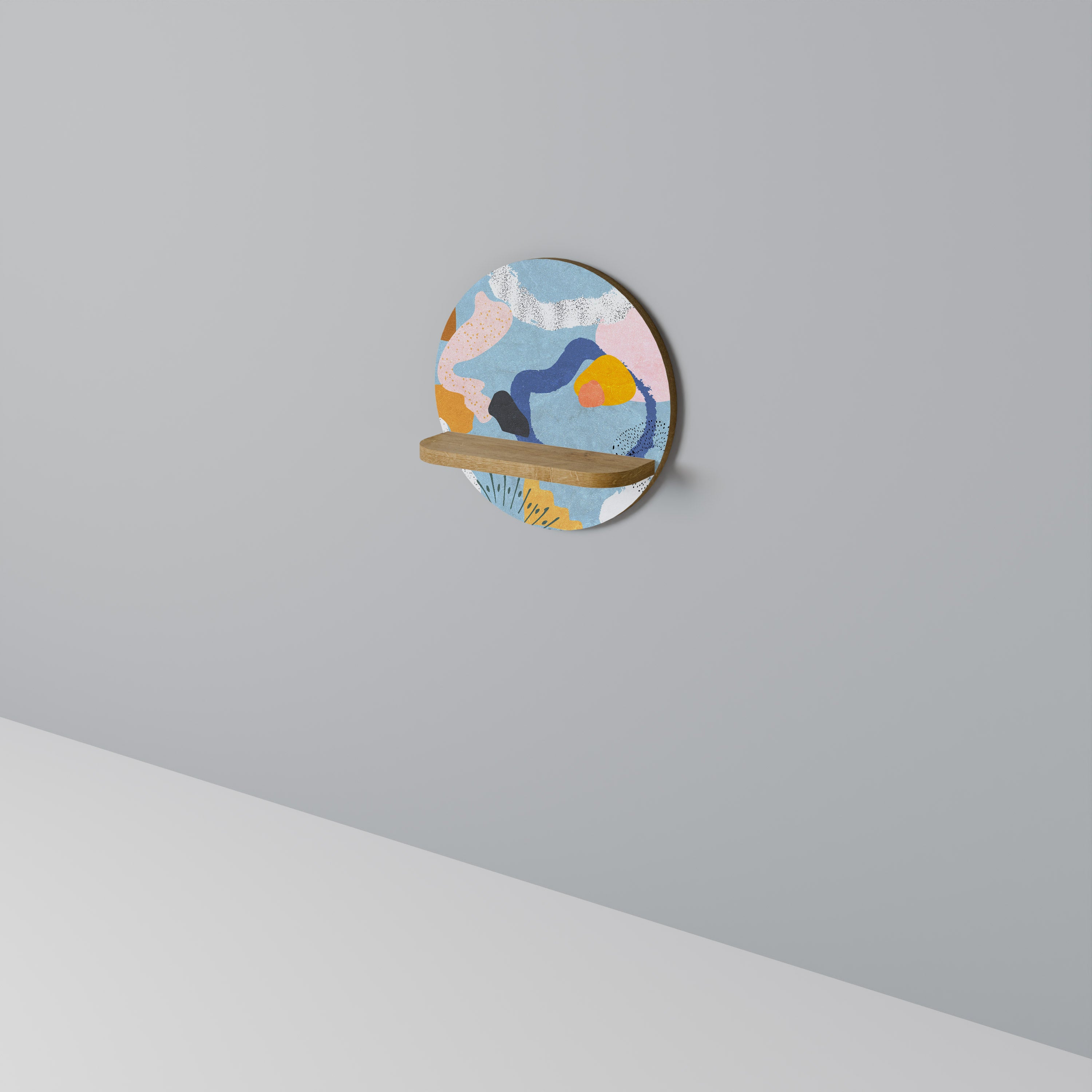 DREAMY SWIRLS Rund Konsthylla I Ekeffekt