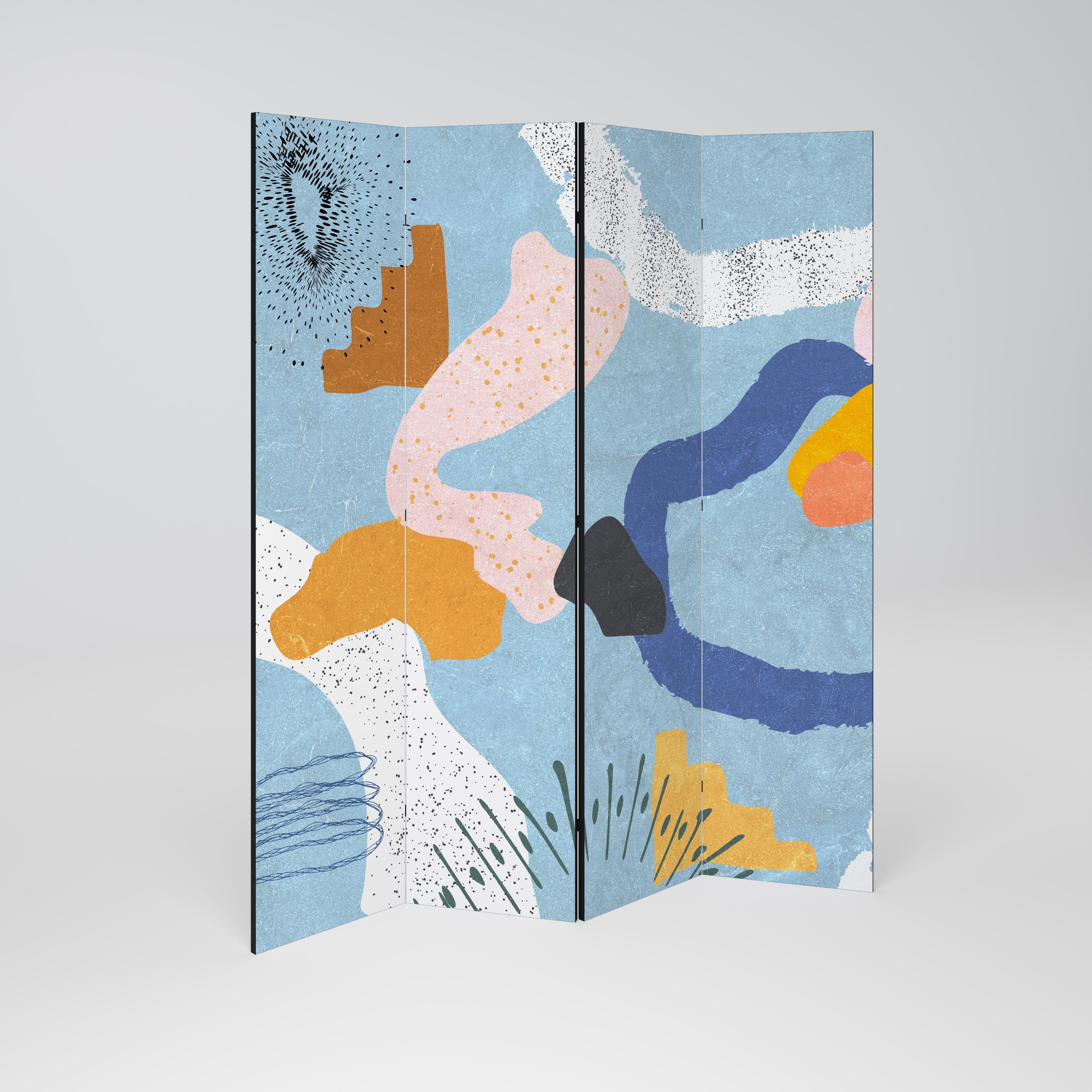 DREAMY SWIRLS Dekorativ rumsavdelare med 4 paneler