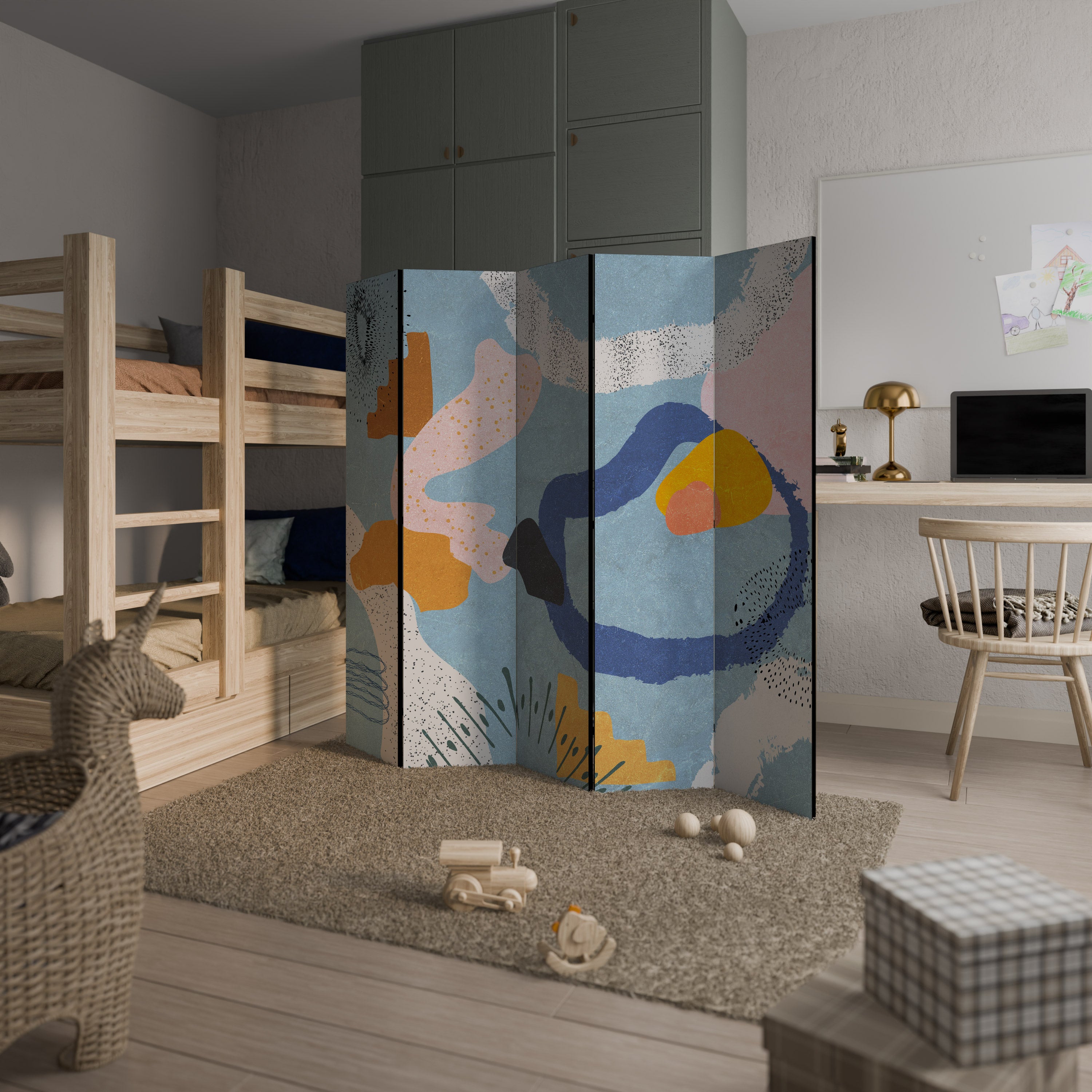 DREAMY SWIRLS Dekorativ rumsavdelare – 5 paneler