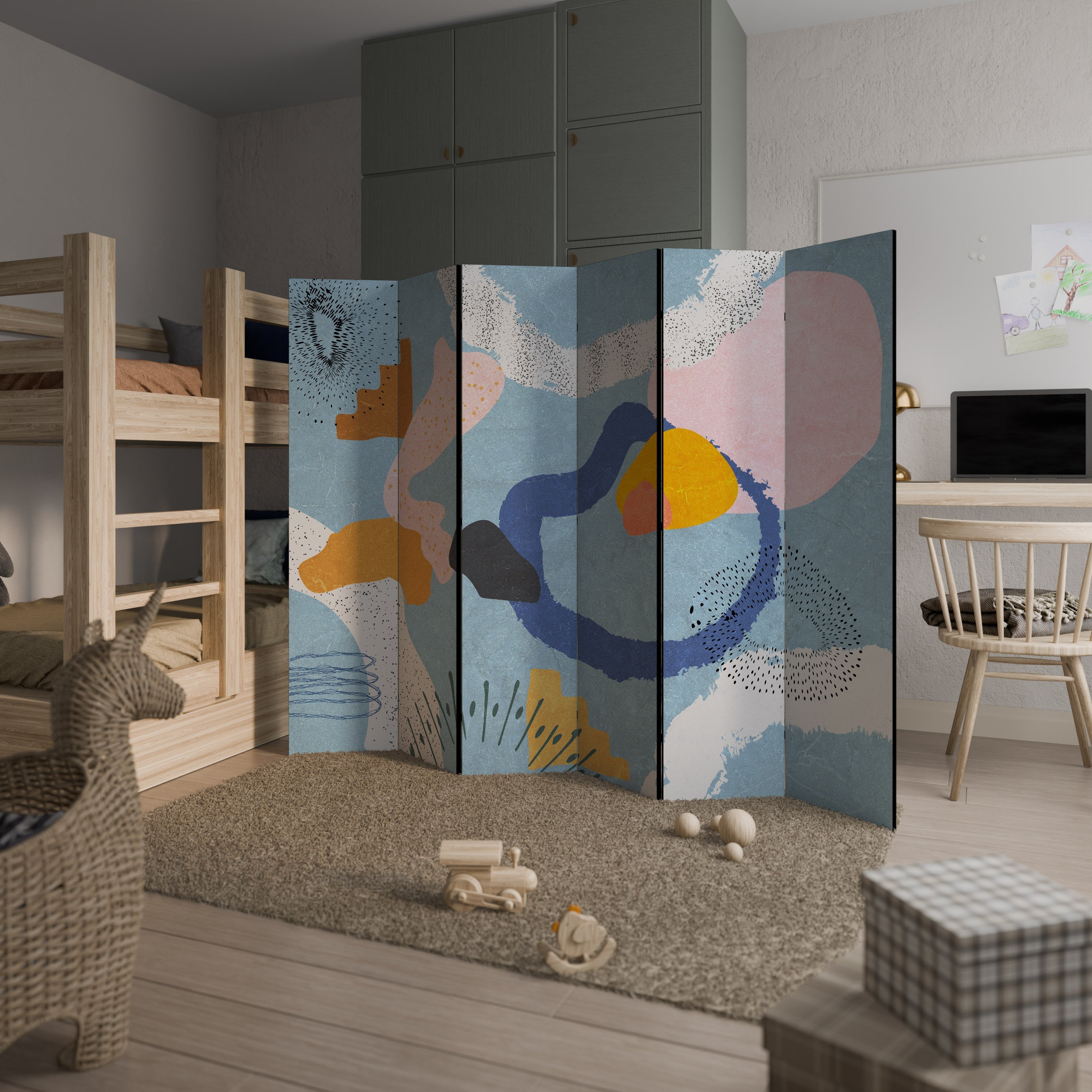 DREAMY SWIRLS Dekorativ rumsavdelare med 6 paneler