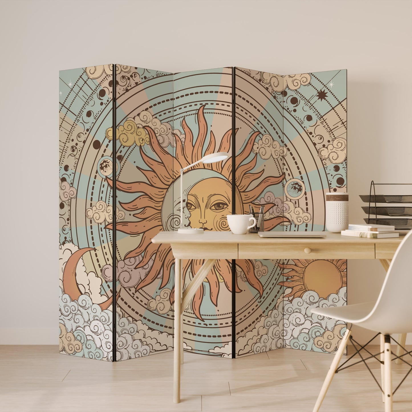 MYSTICAL STRUCTURE Dekorativ rumsavdelare – 5 paneler