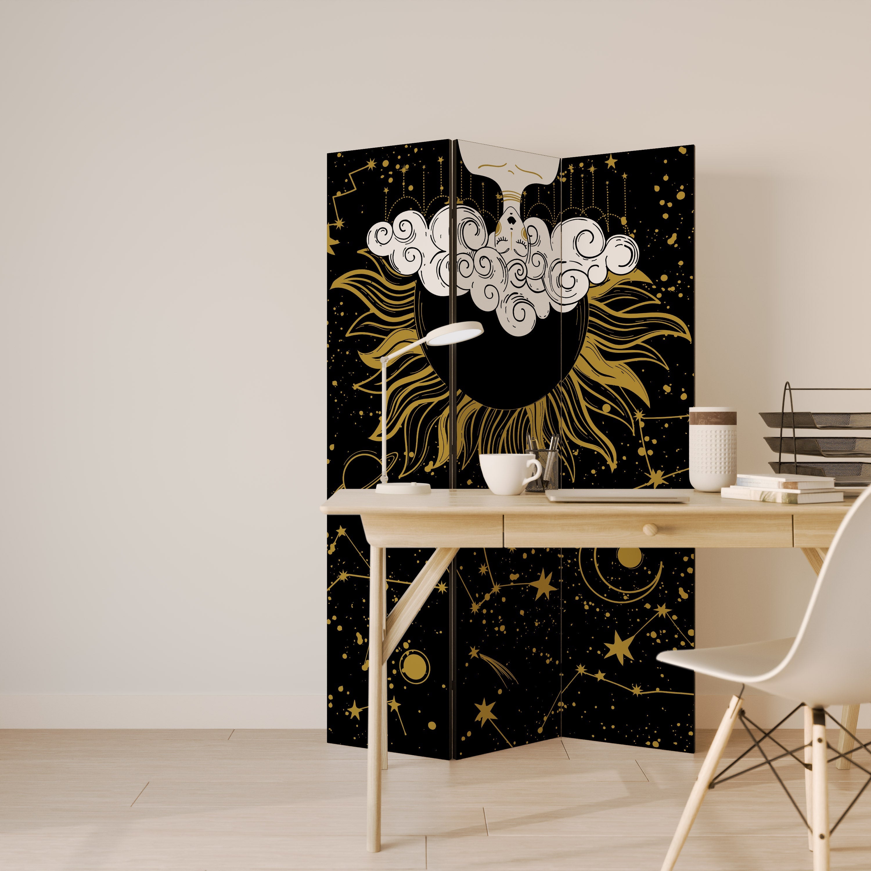 STELLAR CONSTELLATIONS Dekorativ rumsavdelare med 3 paneler