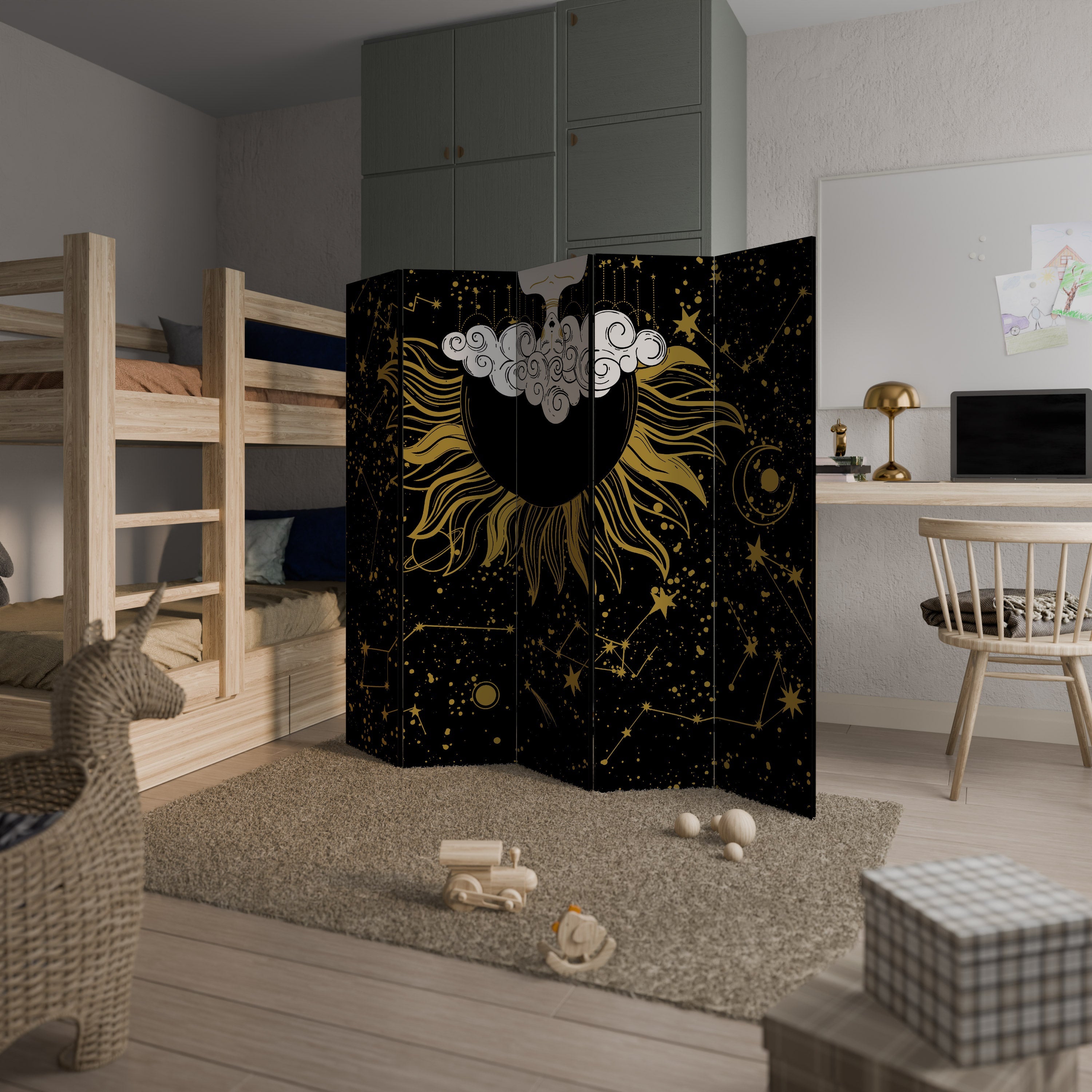 STELLAR CONSTELLATIONS Dekorativ rumsavdelare med 5 paneler