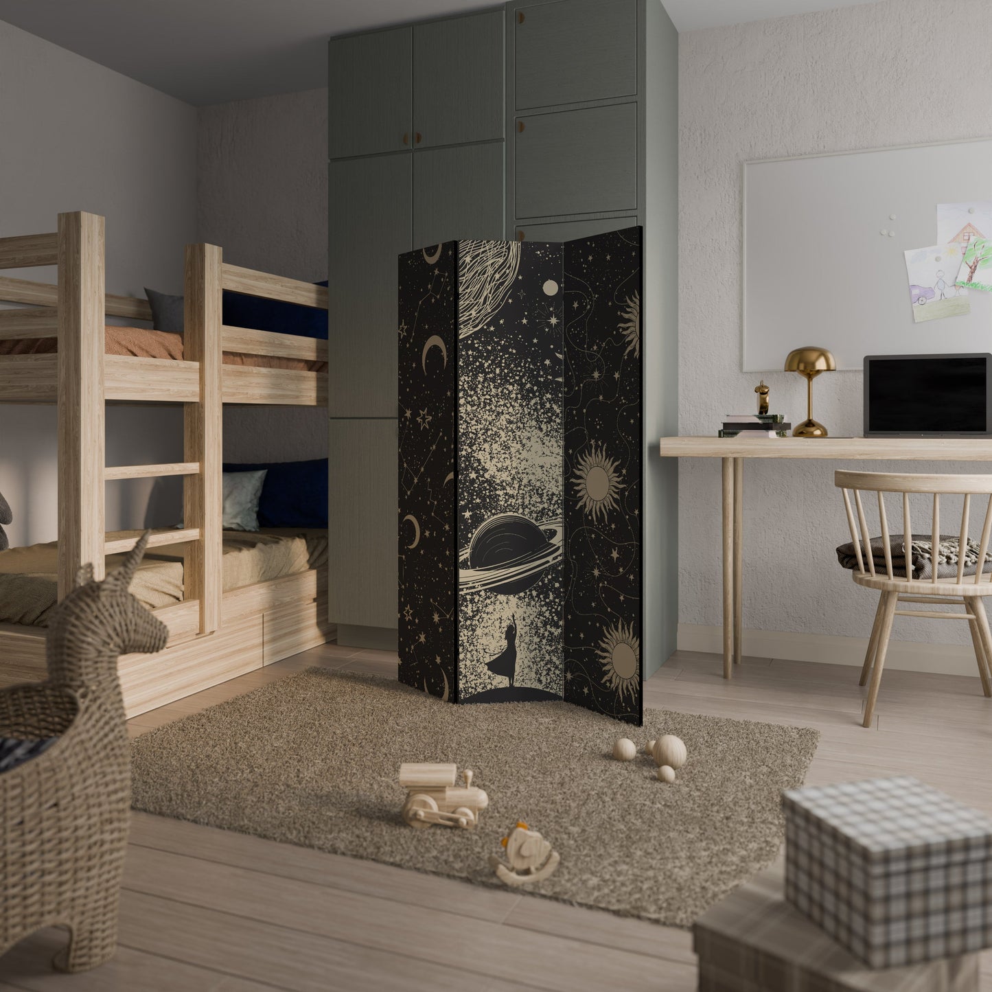 BRILLIANT UNIVERSE Dekorativ rumsavdelare med 3 paneler
