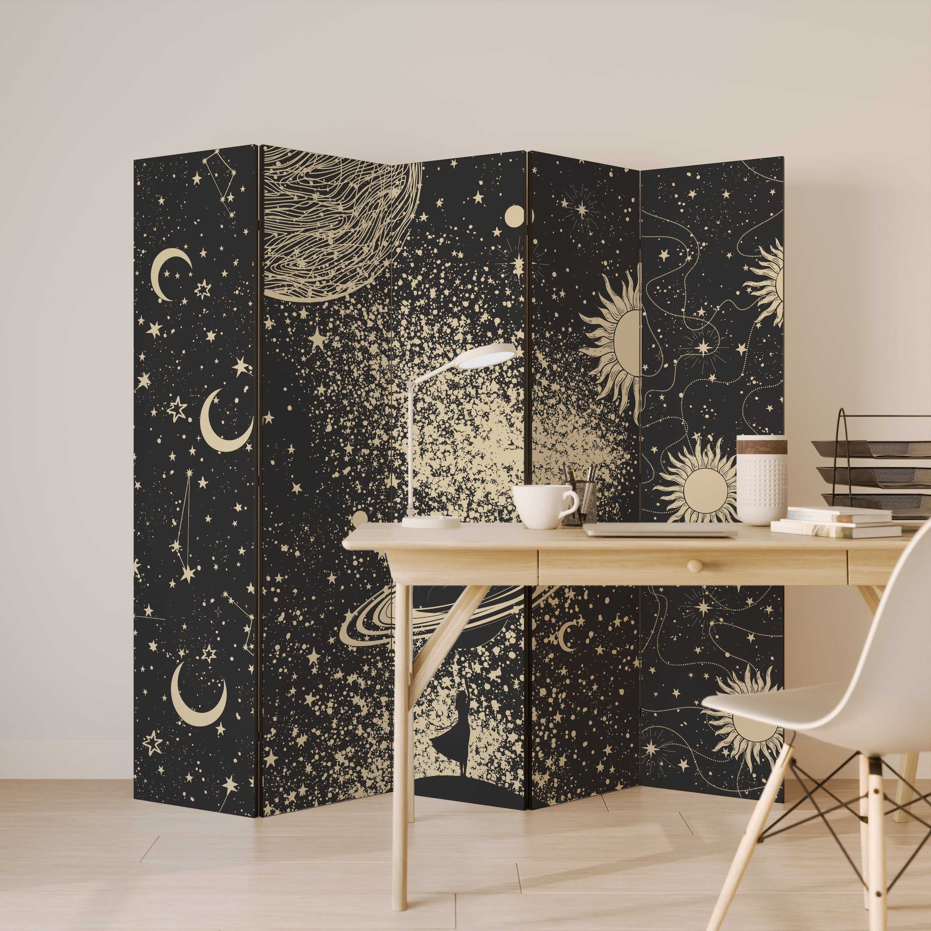 BRILLIANT UNIVERSE Dekorativ rumsavdelare med 5 paneler