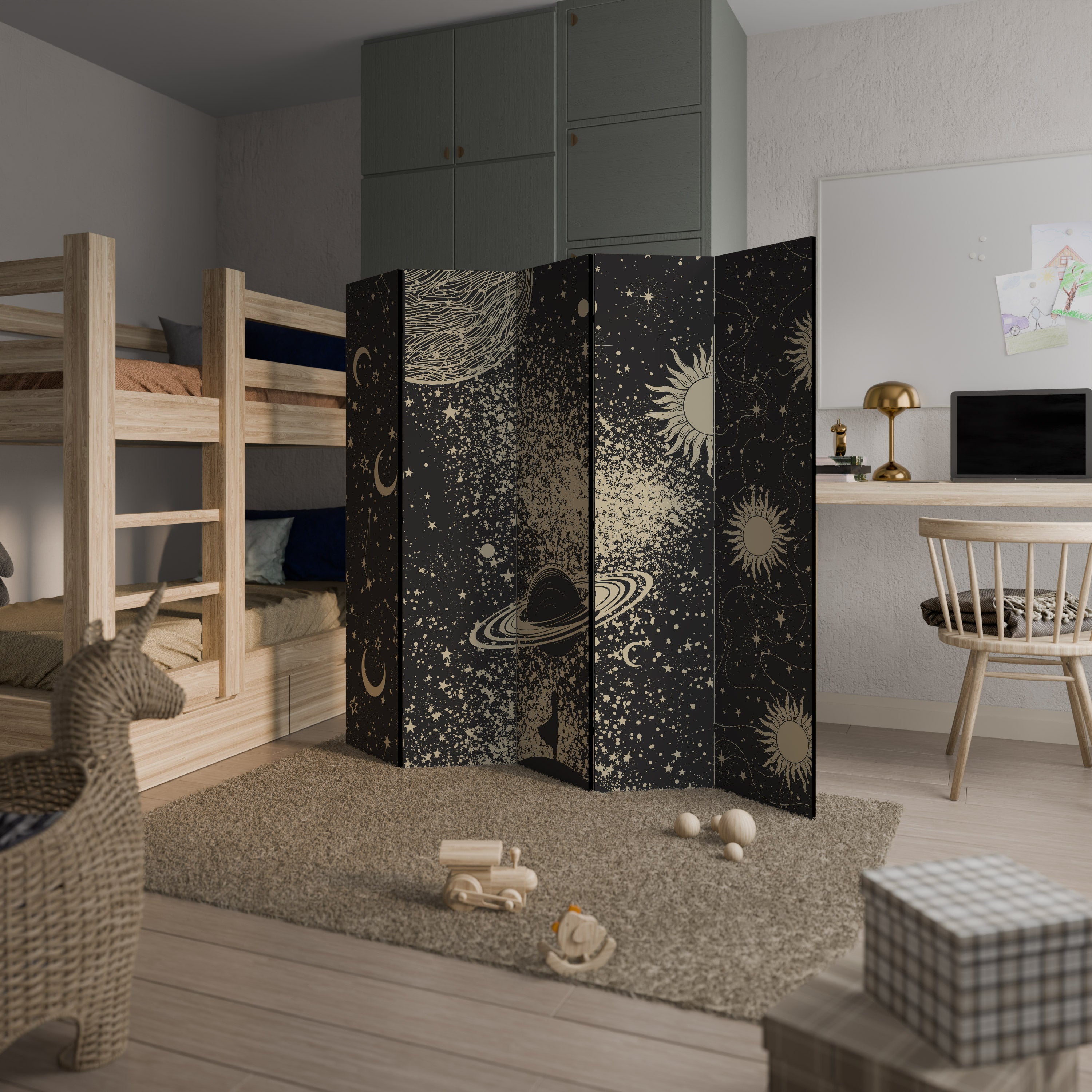 BRILLIANT UNIVERSE Dekorativ rumsavdelare – 5 paneler
