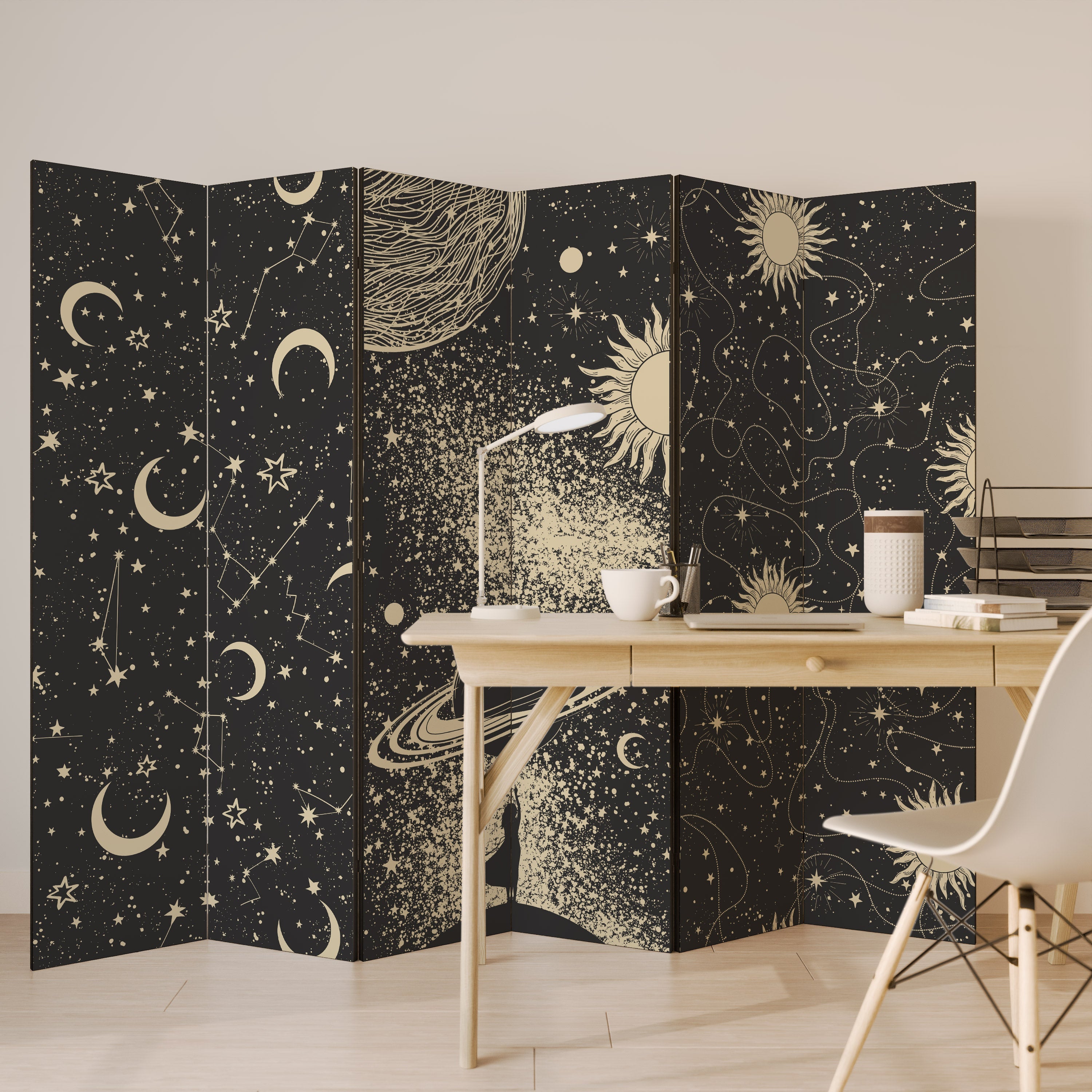 BRILLIANT UNIVERSE Dekorativ rumsavdelare med 6 paneler