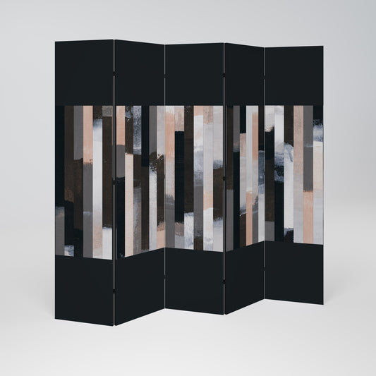 COLLAGE OF RECTANGLES Decorative 5-Panel Room Divider