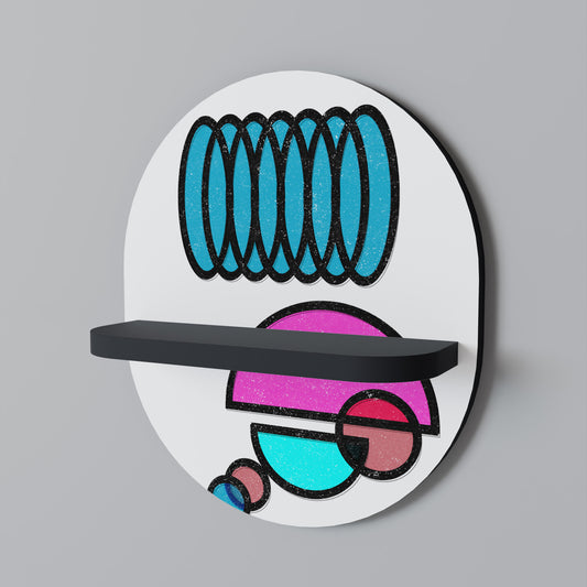 GEOMETRIC RHAPSODY Oval konsthylla i svart finish