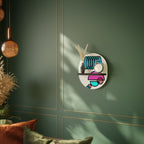 GEOMETRIC RHAPSODY Oval konsthylla i svart finish