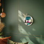 GEOMETRIC RHAPSODY Round Art Shelf In Black Finish