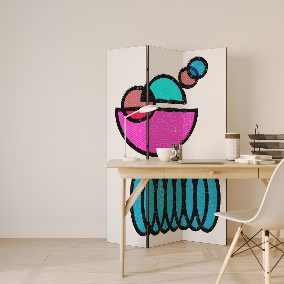 GEOMETRIC RHAPSODY Dekorativ rumsavdelare – 3 paneler