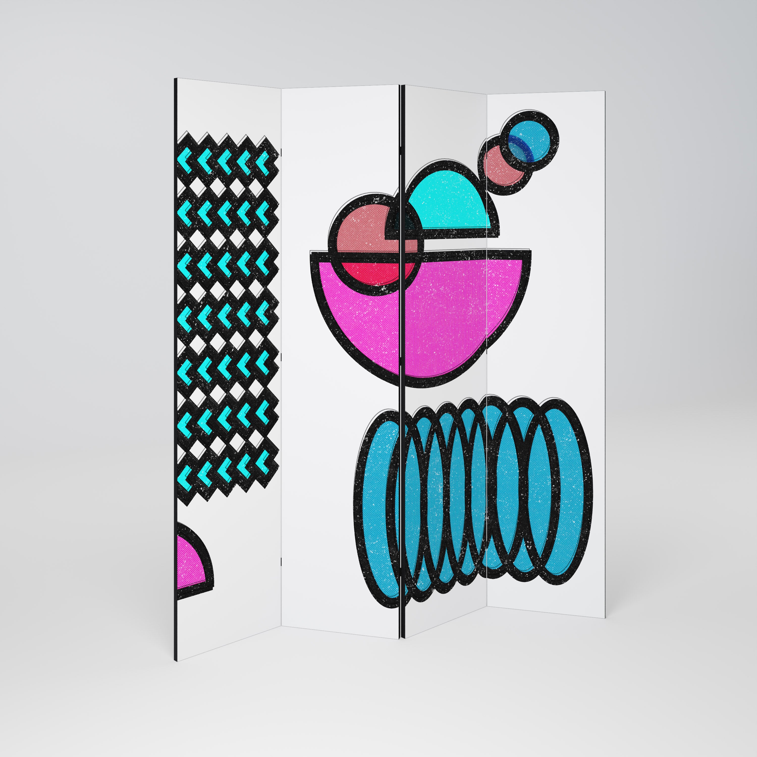 GEOMETRIC RHAPSODY 4-Panel Room Divider