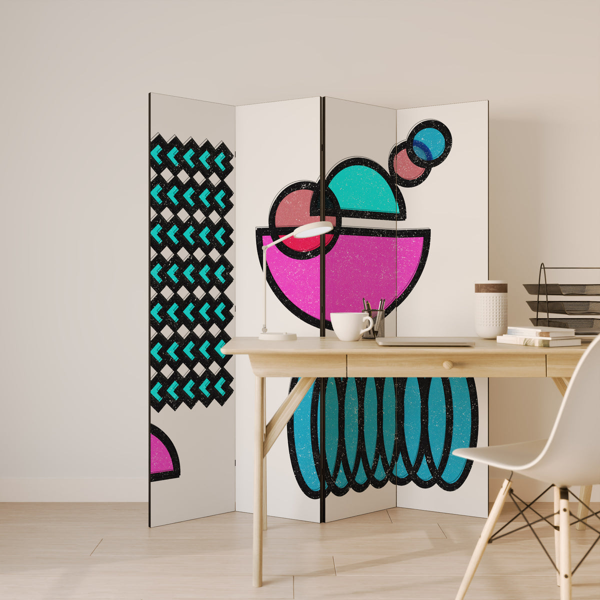 GEOMETRIC RHAPSODY Rumsavdelare 4 paneler