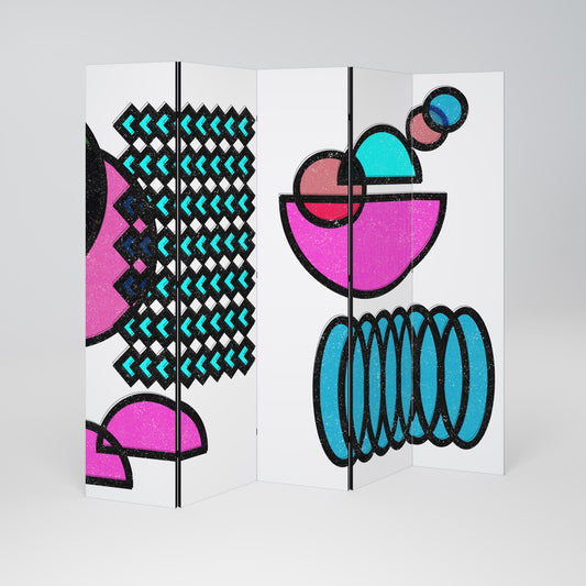 GEOMETRIC RHAPSODY Decorative 5-Panel Room Divider
