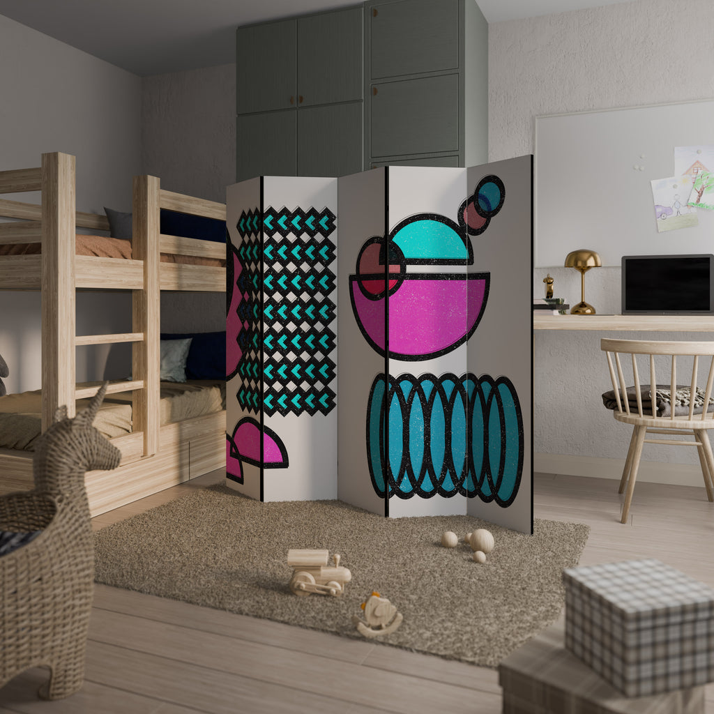 GEOMETRIC RHAPSODY 5-Panel Room Divider