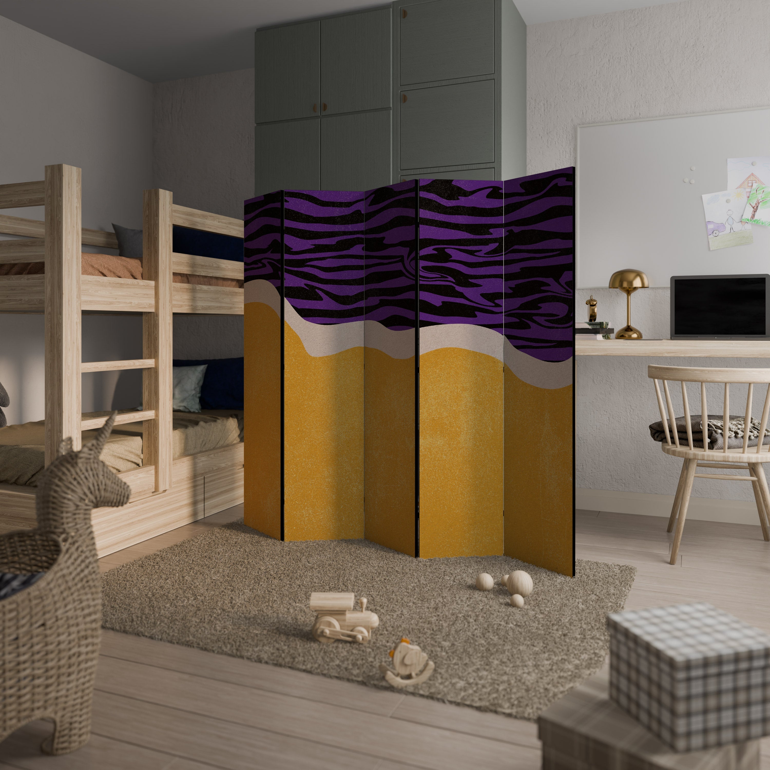 OBEROENDE BORD Dekorativ rumsavdelare med 5 paneler