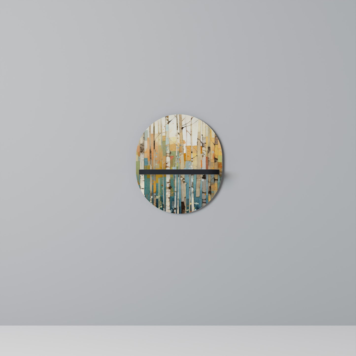 BIRCH KALEIDOSCOPE Oval Art Shelf In Black Finish
