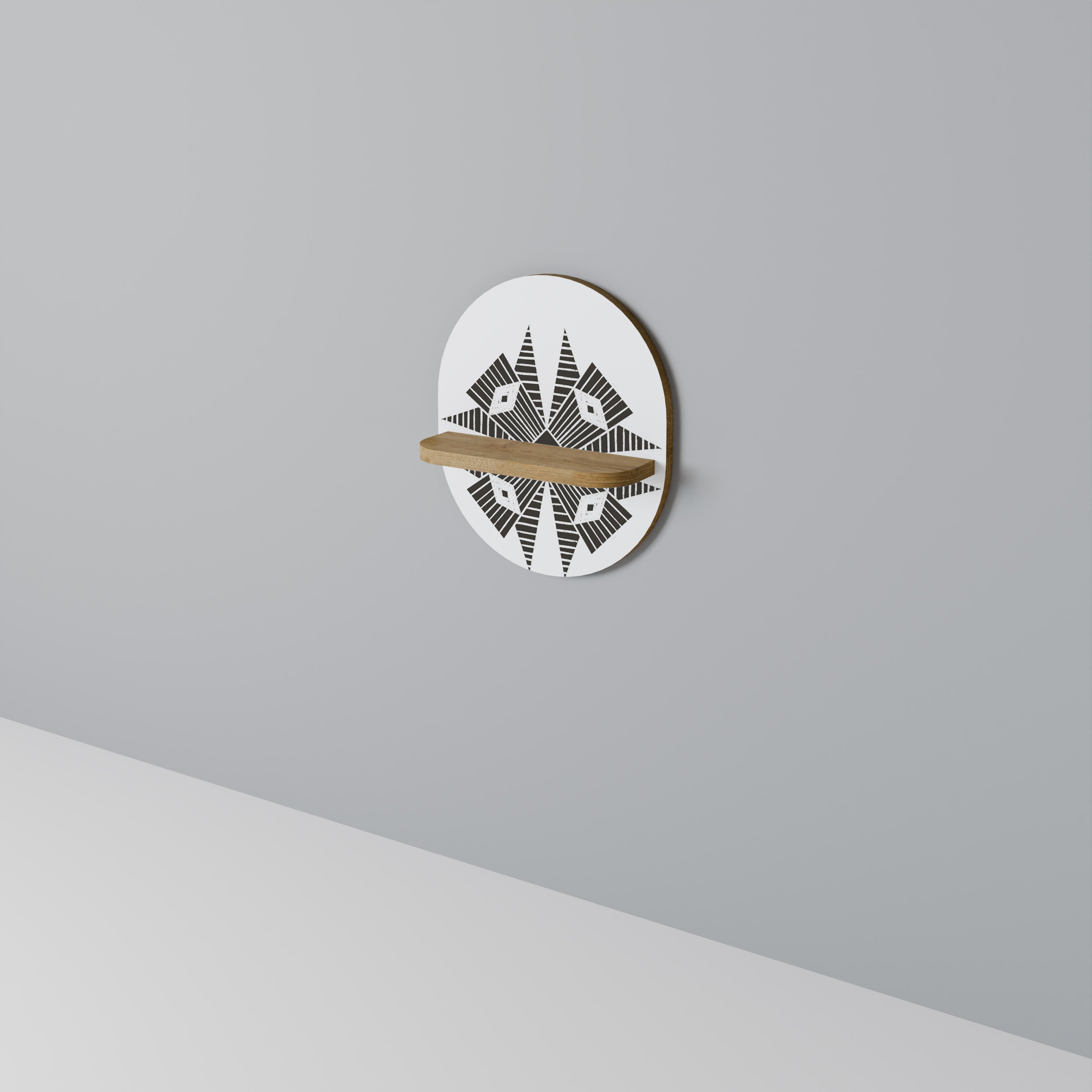MONOKROM NEXUS Oval Art Hylla I Ekeffekt