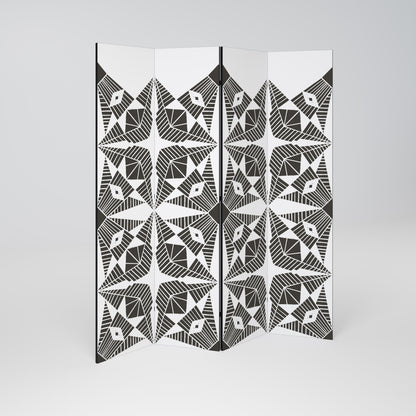 MONOCHROME NEXUS Decorative 4-Panel Room Divider