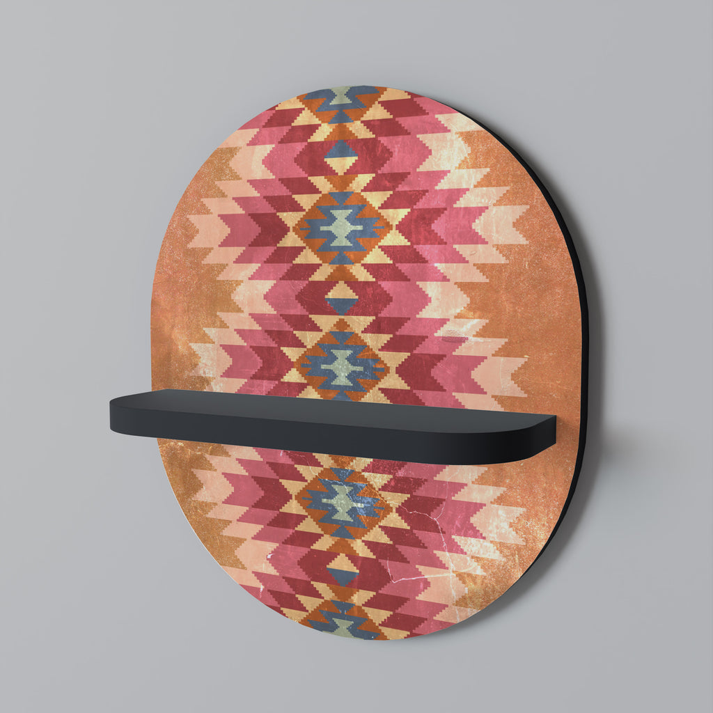 INDIAN FOLK Oval konsthylla i svart finish
